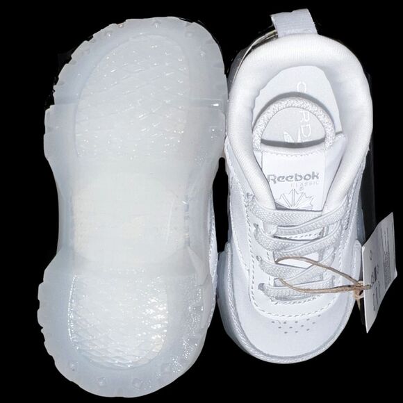 New Reebok Club C Cardi B Triple White GX5098 Unisex Sz 5 Infant NIB - Picture 6 of 6